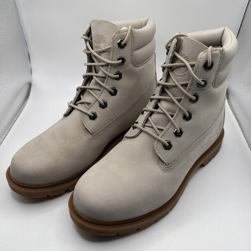 TIMBERLAND 6" Women's Waterproof Boot Light Taupe Nubuck Size 7.5